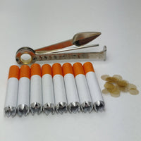 8 Pack Metal Cigarette One Hitters + Cleaning Tool