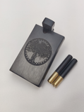 Ebony Dugout with a Flowery Tree Design, and (2) Brass One Hitter Bats, 10 Screens