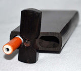 Ebony Dugout One Hitter Stash Box w/ Tool - Grinder Tipped Smoking Bat - Cigarette Pipe w/o Spikes, Ebony Wood Stash Box