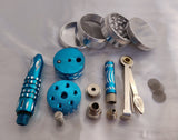 Smoking Set - Revolver Pipe, Chillum, Cleaning Tool, and Grinder