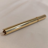 Grinder Tip Brass One Hitter - Spiked Brass Smoking Pipe, Portable Pipe for Dugout Boxes - 3" x / 1/8" One Hitter Bat + 4 Brass Pipe Filters