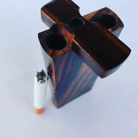 Ebony Dugout One Hitter Stash Box w/ Tool - Grinder Tipped Smoking Bat - Cigarette Pipe w/o Spikes, Ebony Wood Stash Box