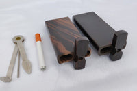 Smoking Set - Ebony Dugout, Grinder, One Hitters, and Cleaning Tool