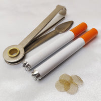 2 Pack Metal Cigarette One Hitters + Cleaning Tool