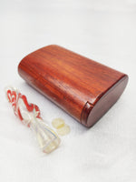 Redwood Slide Lid Magnetic Dugout + Glass Chillum Smoking Pipe w/ Brass Screens, Glass One Hitter Smoking Pipe, Herb Box
