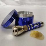 Blue Smoking Bundle - Blue and Silver Chillum + Blue Grinder