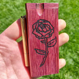 Purpleheart Dugout with Rose Engraving and a Pure Brass One Hitter