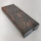 Ebony Wood Dugout One Hitter Stash Box, Branch Design, 4 Brass Pipe Screens, Grinder One Hitter Bat, Dug Out Box, One Hit Bat / Tobacco Pipe