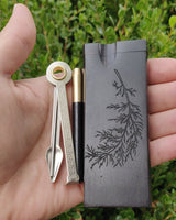 Ebony Dugout with Juniper Branch Engraving