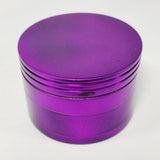 Purple Herb Grinder with Catcher, 2" Metal Grinder for Herbs, 4 Piece Metal Tobacco and Kitchen Spice Grinder Set + Screened Bottom Chamber