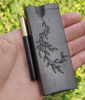 Ebony Dugout with Leafy Branch Engraving