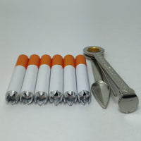 6 Pack Metal Cigarette One Hitters + Cleaning Tool