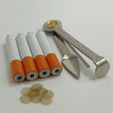 4 Pack Metal Cigarette One Hitters + Cleaning Tool