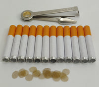 12 Pack Metal Cigarette One Hitters Plus Cleaning Tool Option +25 Screens
