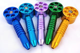 Multi Colored Revolver Smoking Pipe - Spin Top Metal Pipe - 6 Bowls for Packing Herbs - Rotating Tobacco Pipe - 6 Shooter - Pipe for Smoking