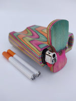 Large Rainbow Dugout Stash Box  +2 One Hitter Bats, Grinder or Smooth Cigarette Chillum Smoking Pipes, 8 Pipe Screen Filters +Cleaning Tool
