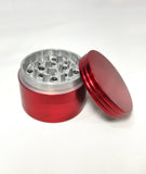 Red Metal Grinder w/ Dust Catcher, Includes a Redwood and Brass One Hitter Bat, 4 Screens