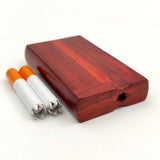 Mini-Sized 3" Redwood Dugout Tobacco Stash Box + (2) 2 Inch One Hitter Pipes / Metal Bats - Omnya's New Release of Small Wooden Stash Boxes!
