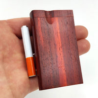 Mini-Sized 3" Redwood Dugout Tobacco Stash Box + (2) 2 Inch One Hitter Pipes / Metal Bats - Omnya's New Release of Small Wooden Stash Boxes!