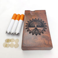 Mini-Sized 3" Tree of Life Rosewood Dugout + (up to 3) 2" One Hitter Pipes / Metal Bats - Omnya's New Release of Small Wooden Stash Boxes!