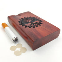 Mini-Sized 3" Tree of Life Redwood Dugout + (up to 3) 2" One Hitter Pipes / Metal Bats - Omnya's New Release of Small Wooden Stash Boxes!