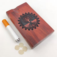 Mini-Sized 3" Tree of Life Redwood Dugout + (up to 3) 2" One Hitter Pipes / Metal Bats - Omnya's New Release of Small Wooden Stash Boxes!